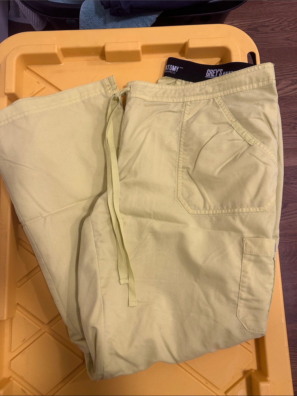 Grey's Anatomy Women’s Neon Yellow Cargo Scrub Pants